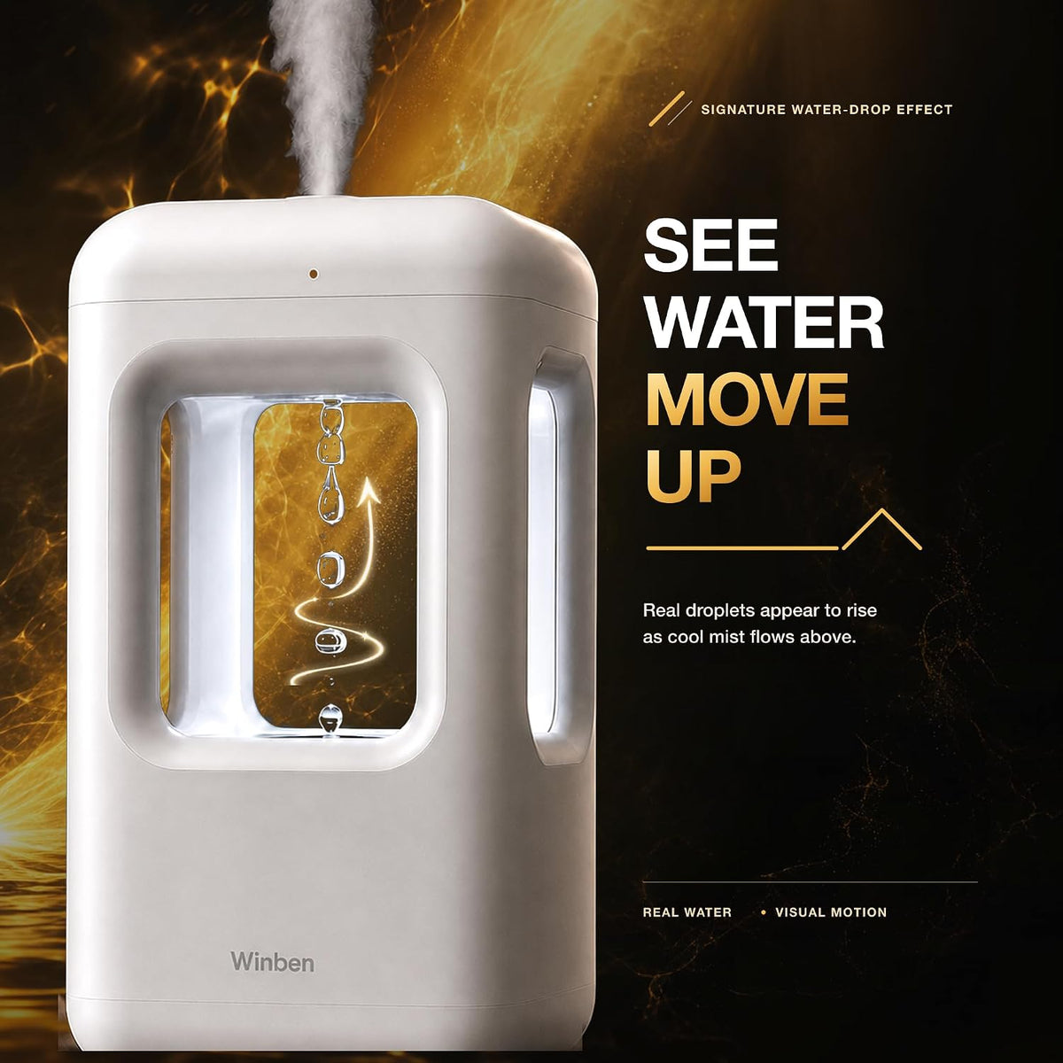 WINBEN Mini humidificador de niebla fría de 20.3 fl oz con pantalla...