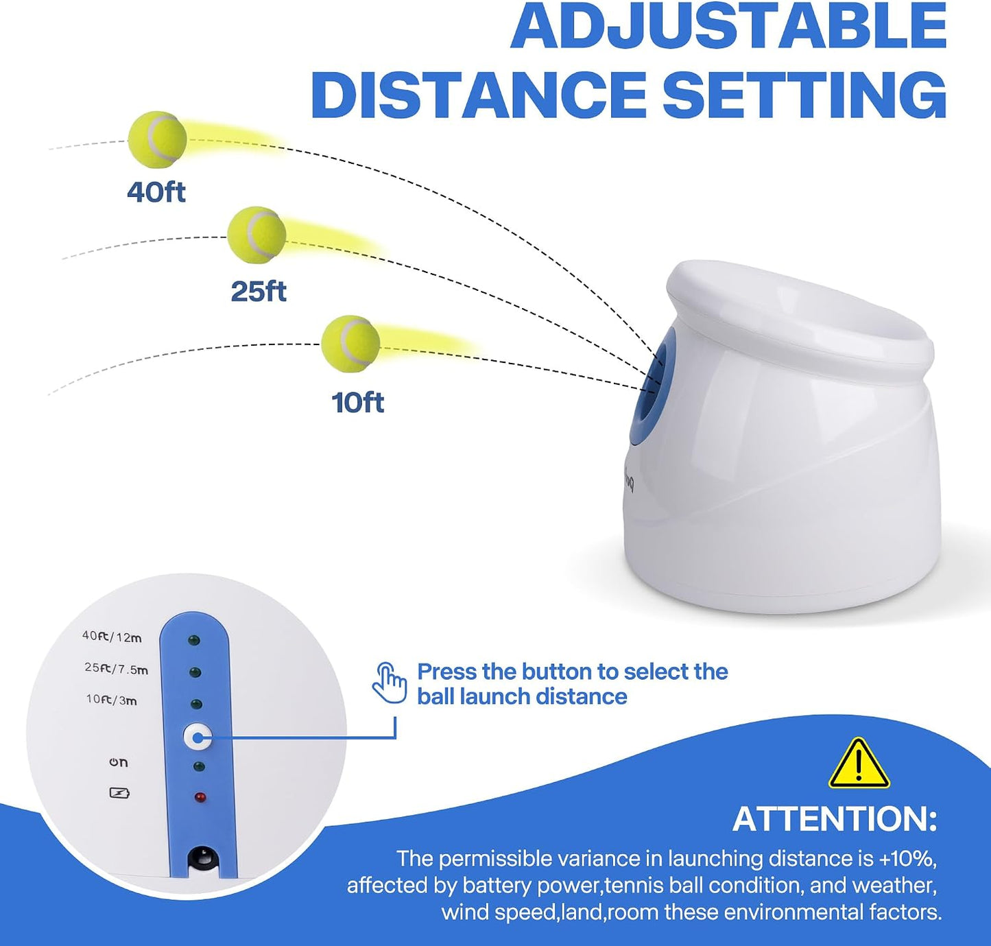 Pet Prime Lanzador automático de bolas para perros grandes, distanc...