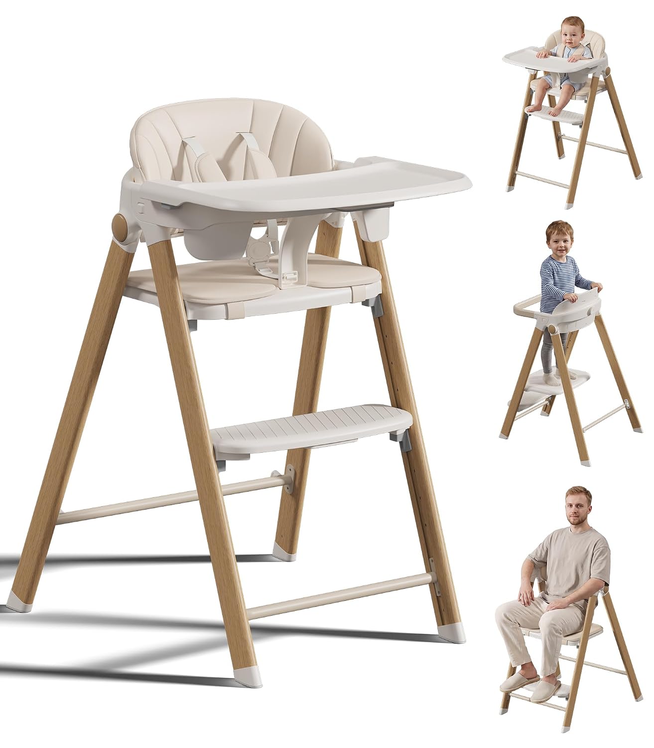 Silla alta convertible para bebé a torre para niños pequeños, trona...