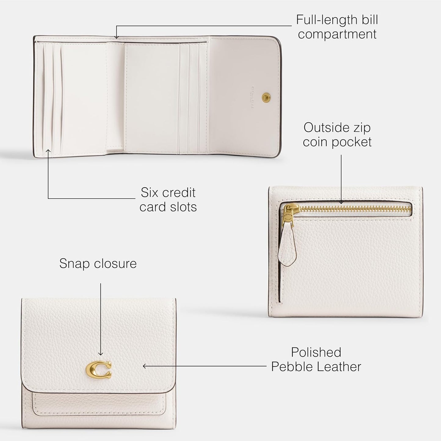 COACH, Cartera pequeña con solapa Mila para mujer