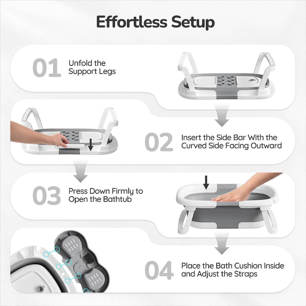 iBabyMax Elefante bañera para bebé, plegable, termómetro, gris | Te...