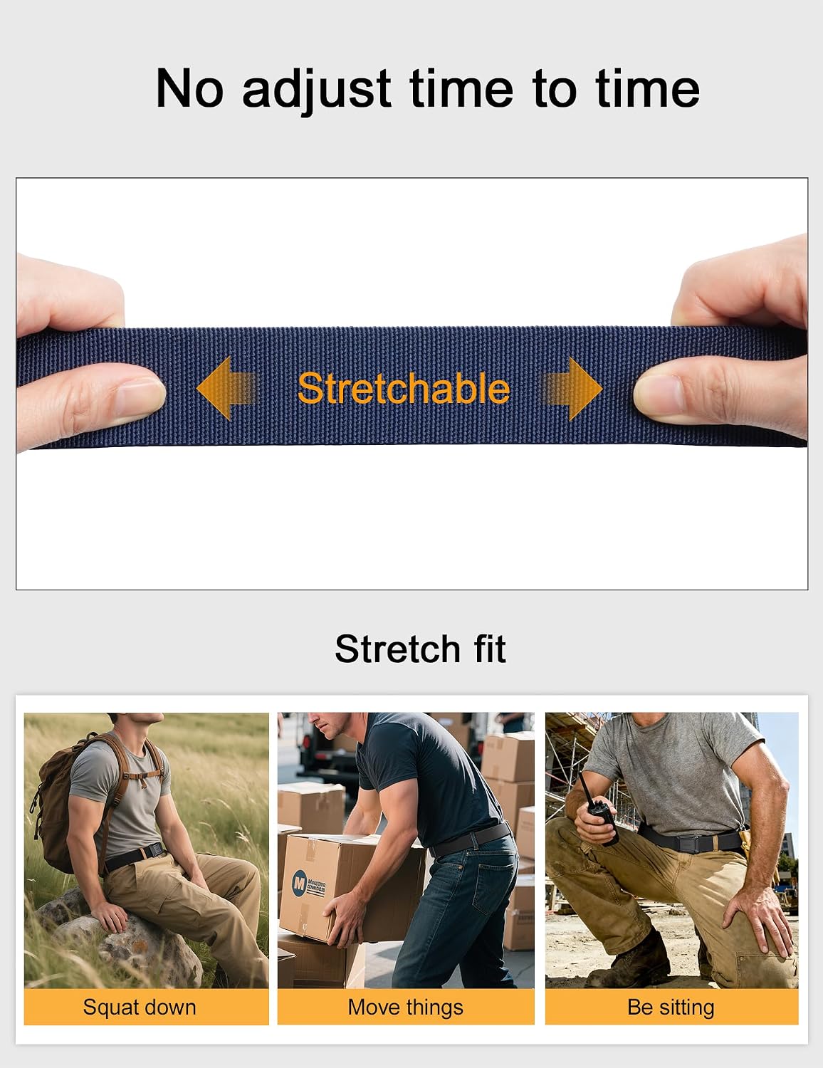 JUKMO - Cinturón táctico elástico para hombres, cinturón rigger mil...