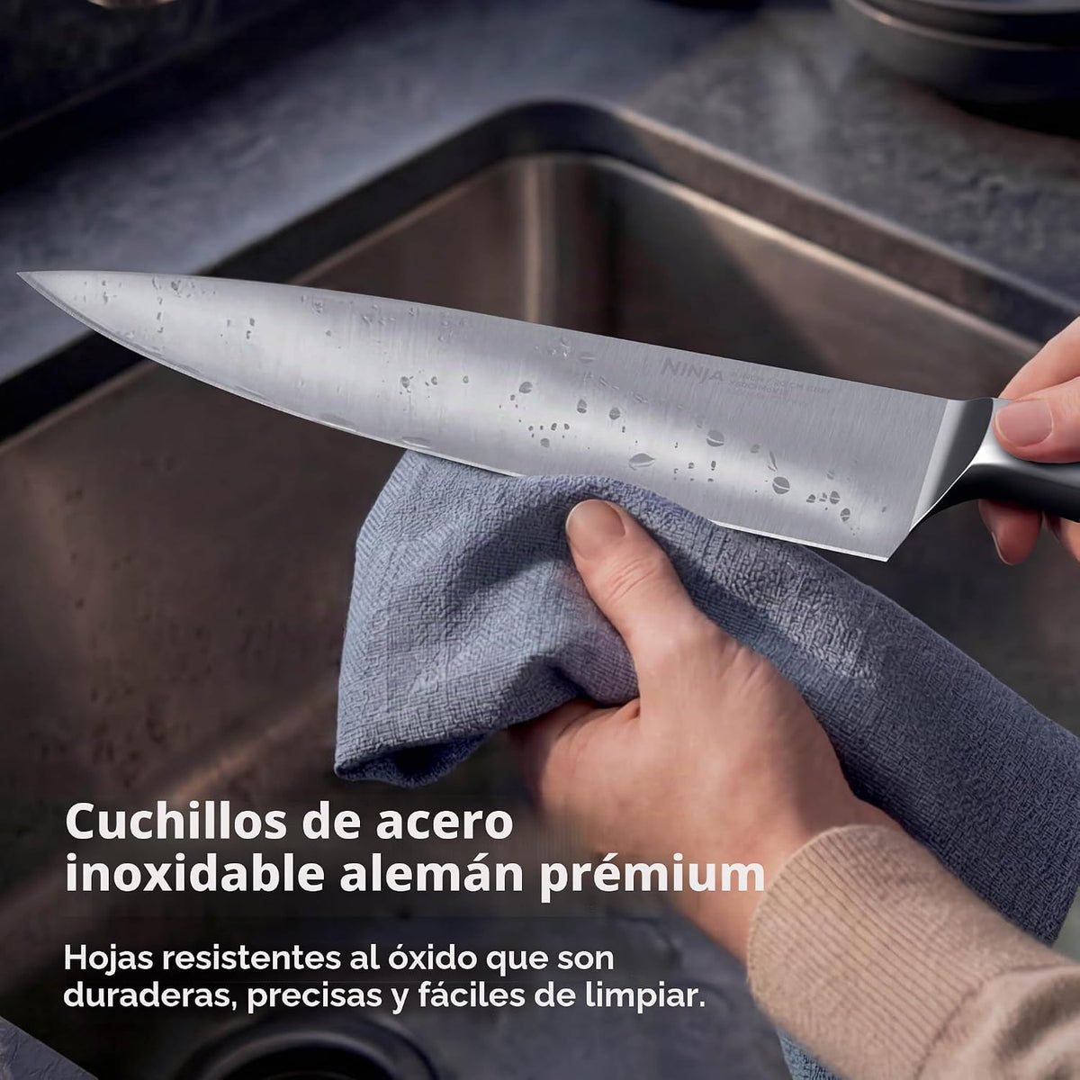 Ninja NeverDull® - Juego de cuchillos de acero inoxidable alemán de...