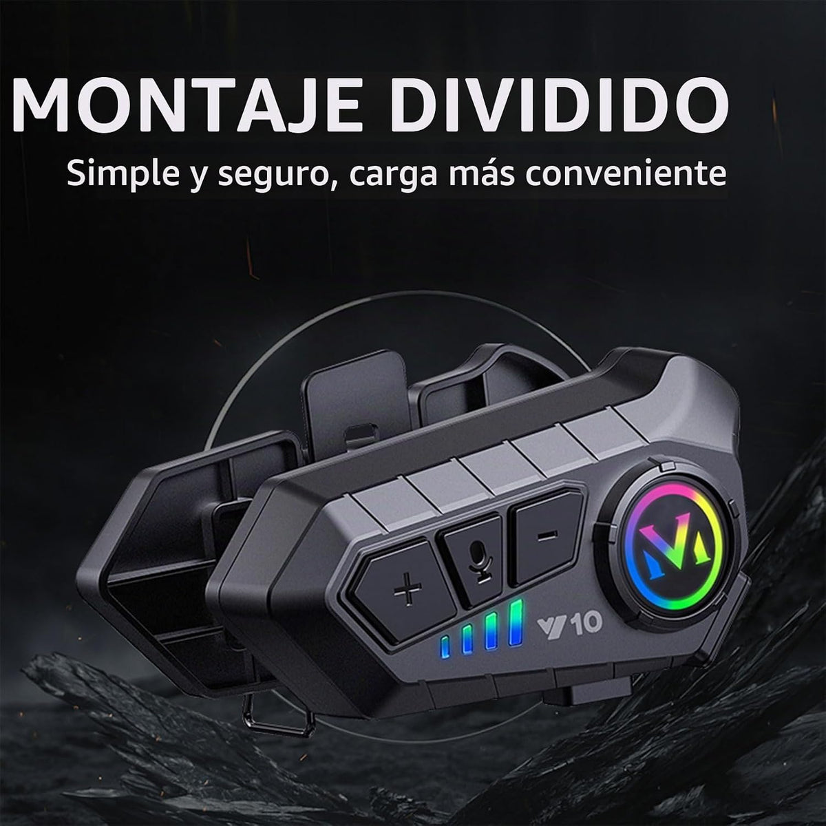 BTQILEYOO Y10 Audífonos Bluetooth para casco de motocicleta, auricu...