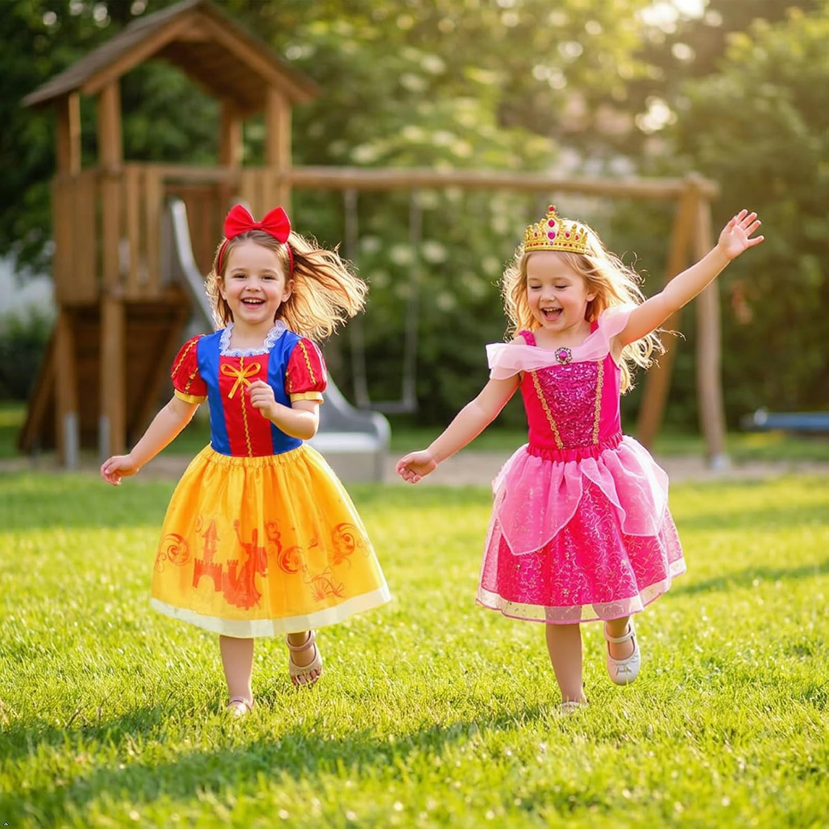 Meland Vestido de Princesa para niñas de 3 a 8 años, 4 Trajes de Pr...