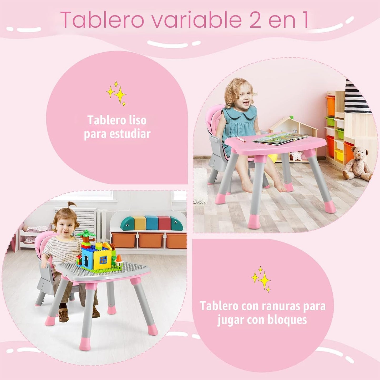 HONEY JOY Silla alta 8 en 1 para bebé, silla alta convertible para...
