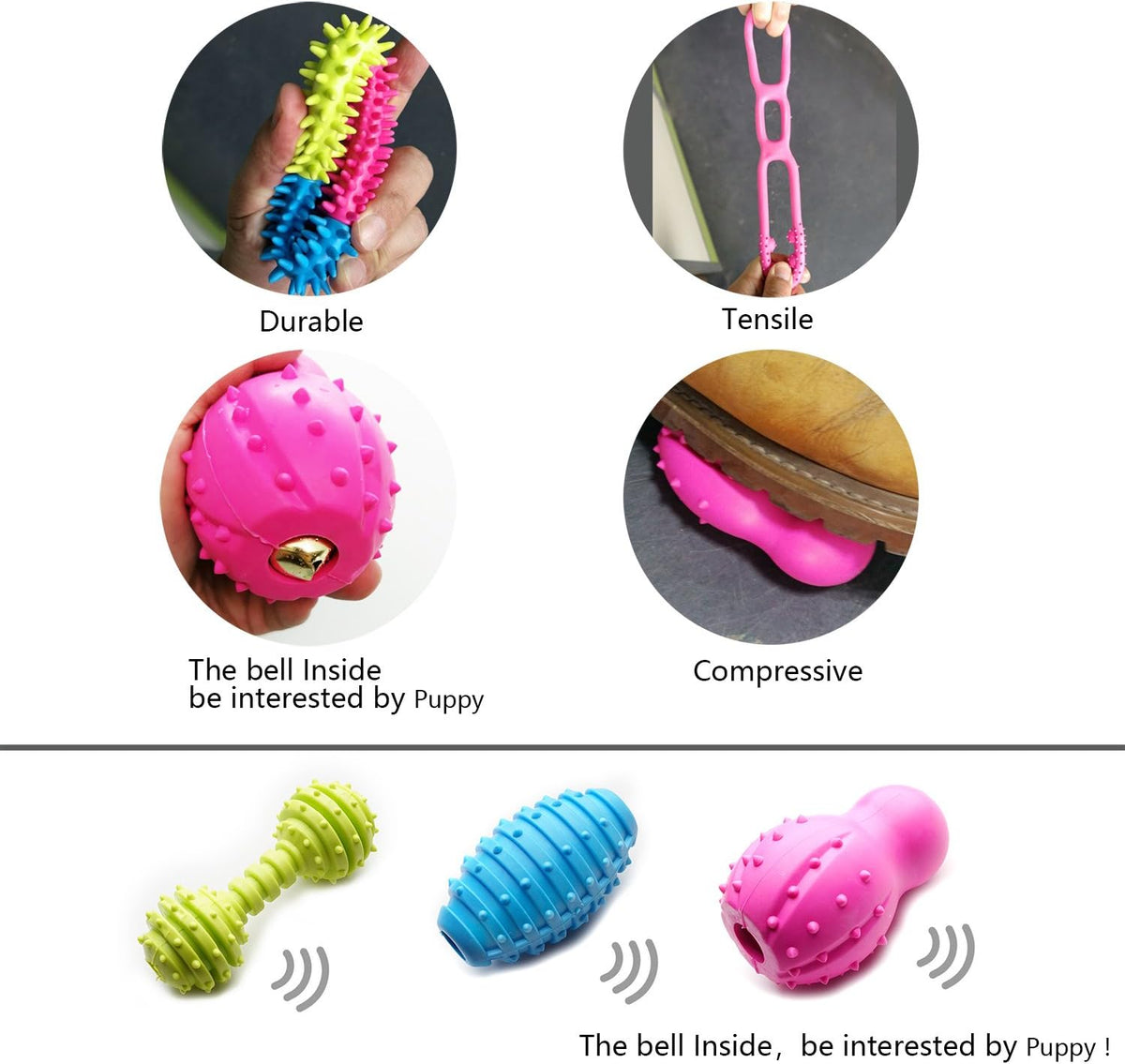 Juguetes masticables para cachorros para dentición, paquete de 17 j...