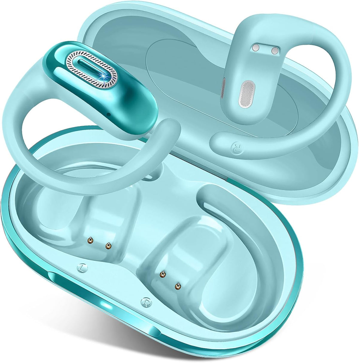 Auriculares abiertos, NUEVOS auriculares supraaurales con 4 micrófo...