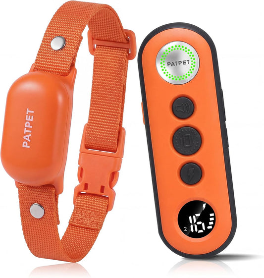 PATPET Collar de choque para perros, collar de entrenamiento de per...