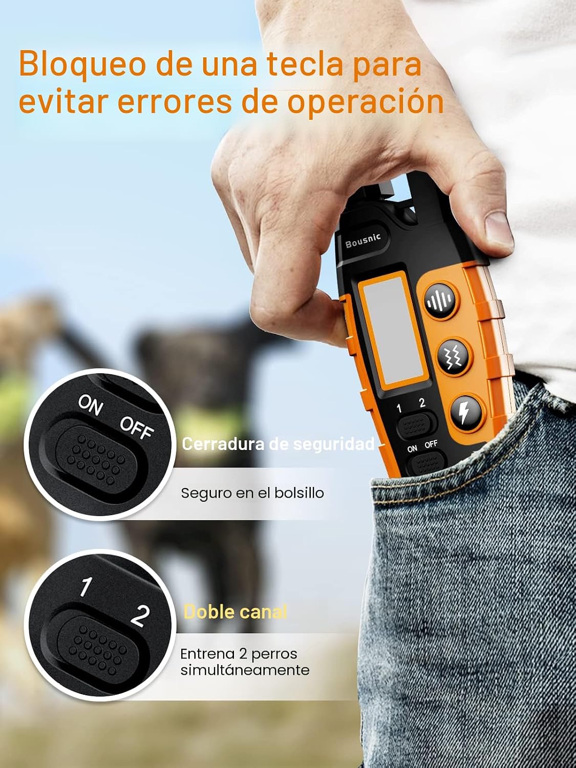 Bousnic Collar de choque para perro, 2 perros (5-120 libras) \u2013...