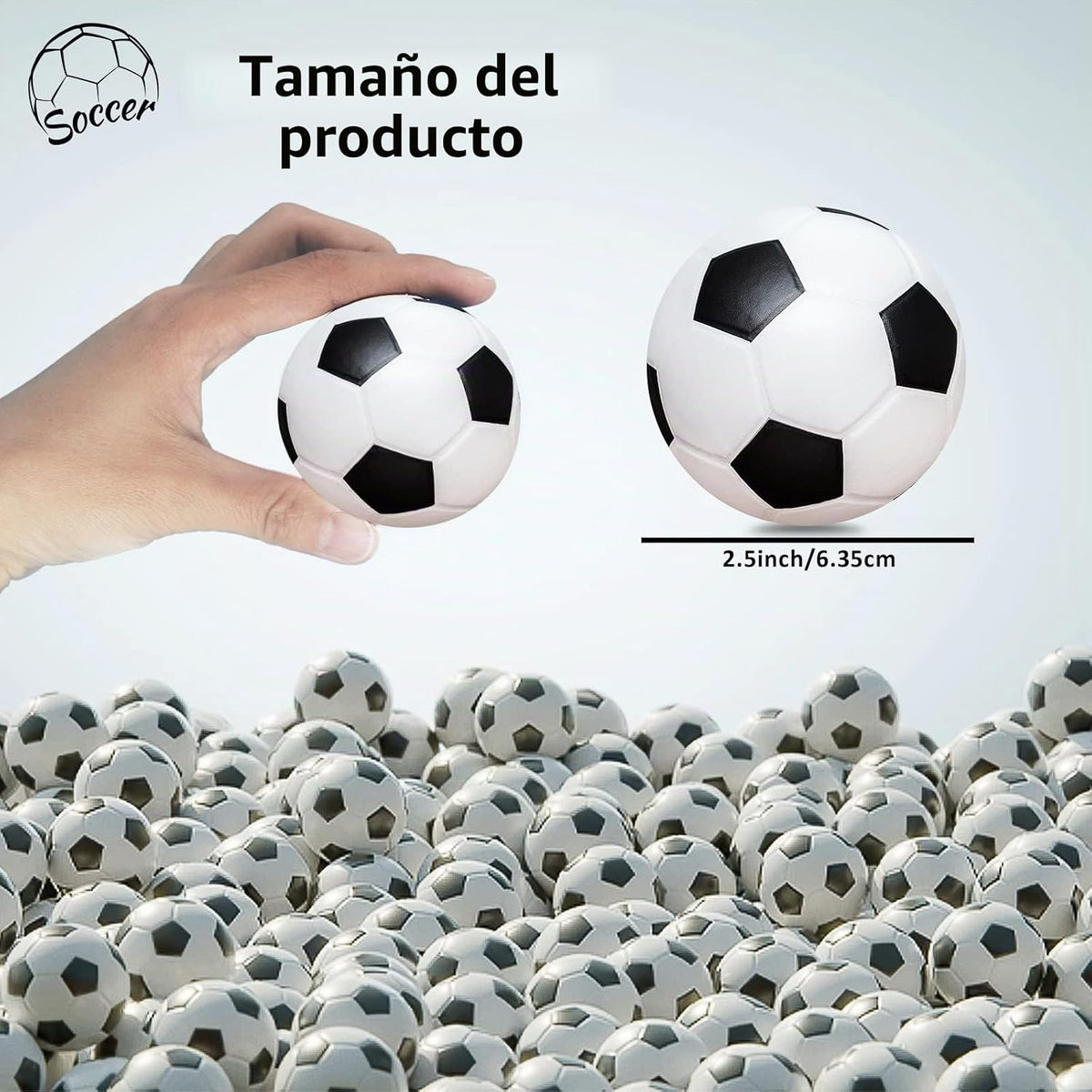 Bolas antiestrés de fútbol mini 96 piezas de 5 cm de espuma deporti...