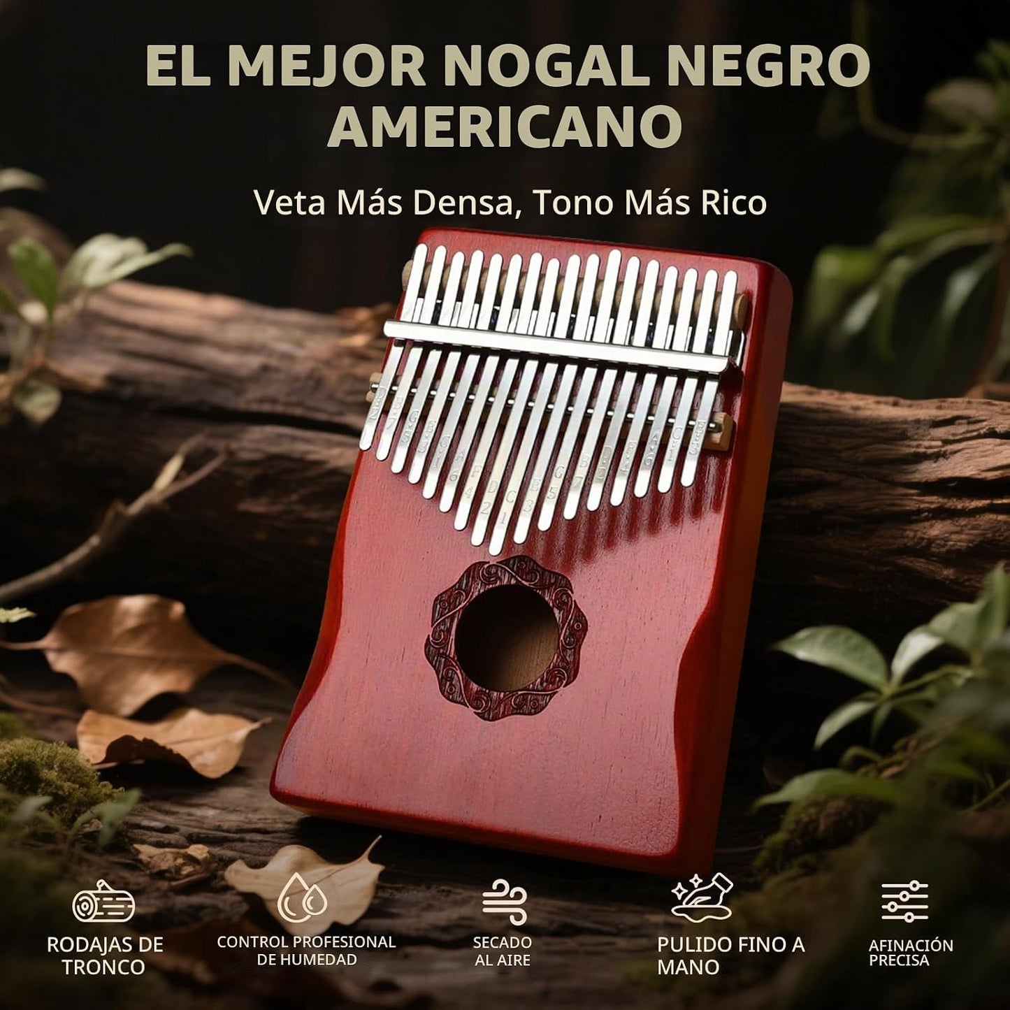 KaLimba - Piano de pulgar de 17 teclas, piano de dedo Mbira portáti...