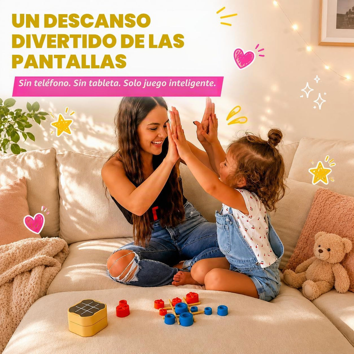 GiiKER Juego Tic Tac Toe Bolt, Juegos de Mano Originales 3 en 1, Ju...