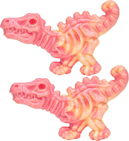 DinoBone Paquete de 2 juguetes masticables para perros resistentes...