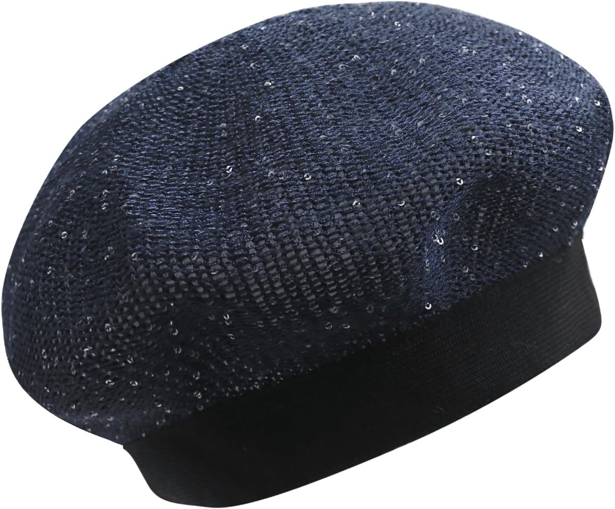 MOSSTYUS Boina ligera de encaje para mujer, diseño floral, transpir...