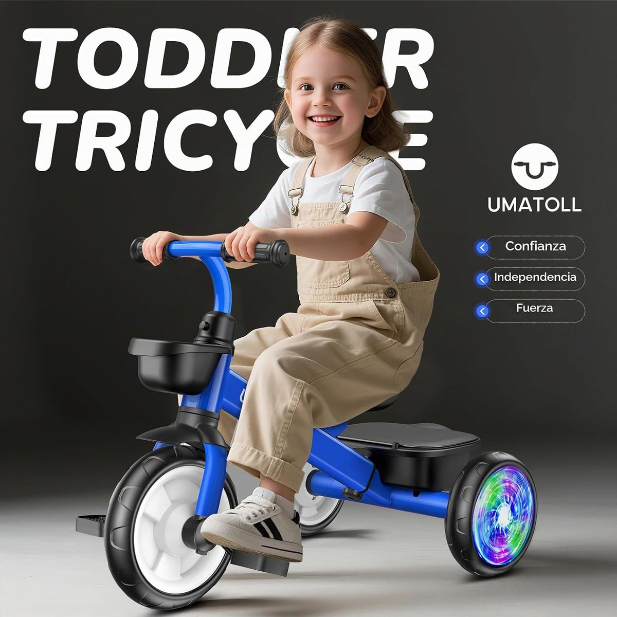 Umatoll Triciclo para Niños de 2 a 5 Años, Bicicleta Ajustable para...