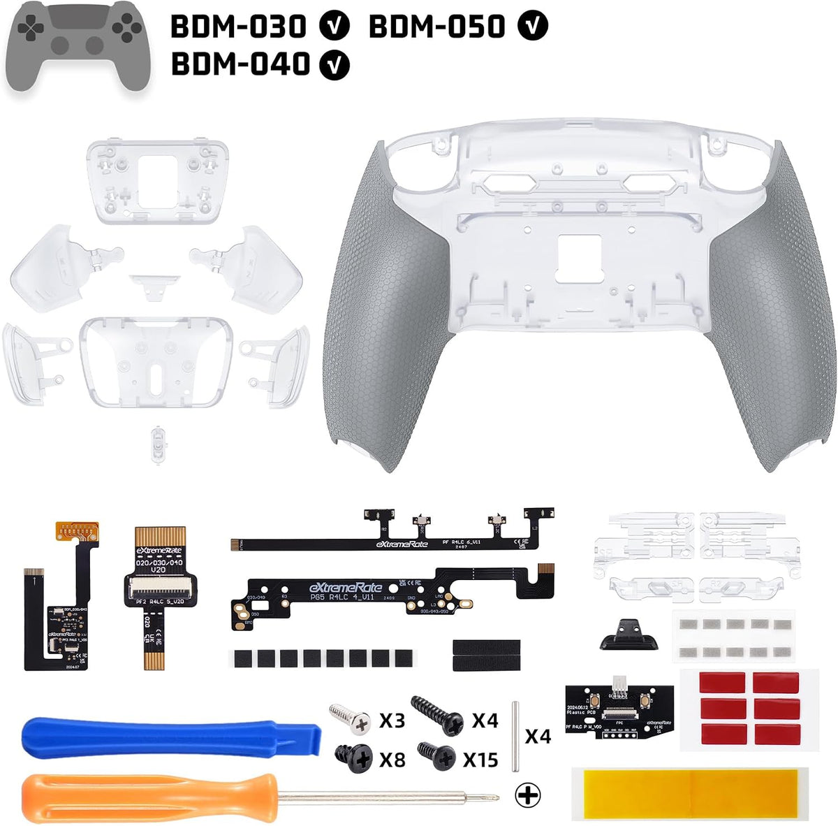 eXtremeRate RISE4 Plus MAX - Kit de paletas traseras con topes de g...