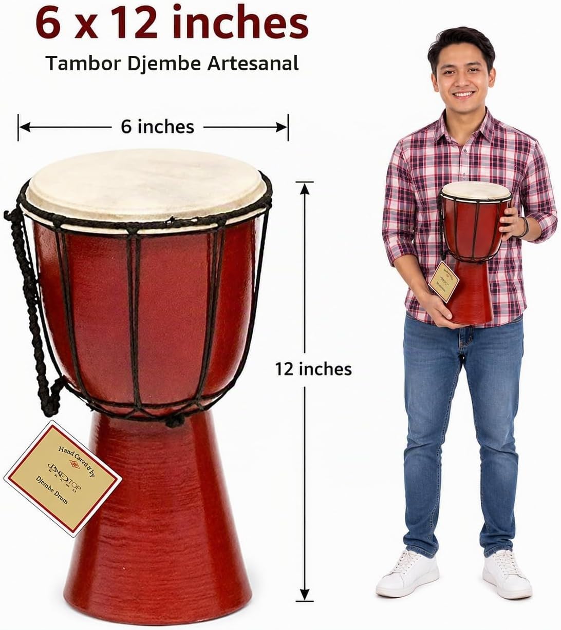 B.N.D TOP Drum Djembe es una cuerda de piel de cabra cubierta de cá...