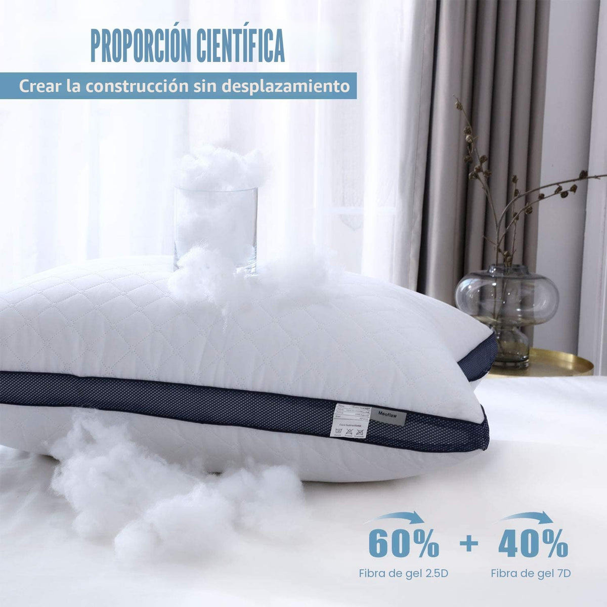 Meoflaw Almohadas para dormir (paquete de 2), almohadas de hotel de...