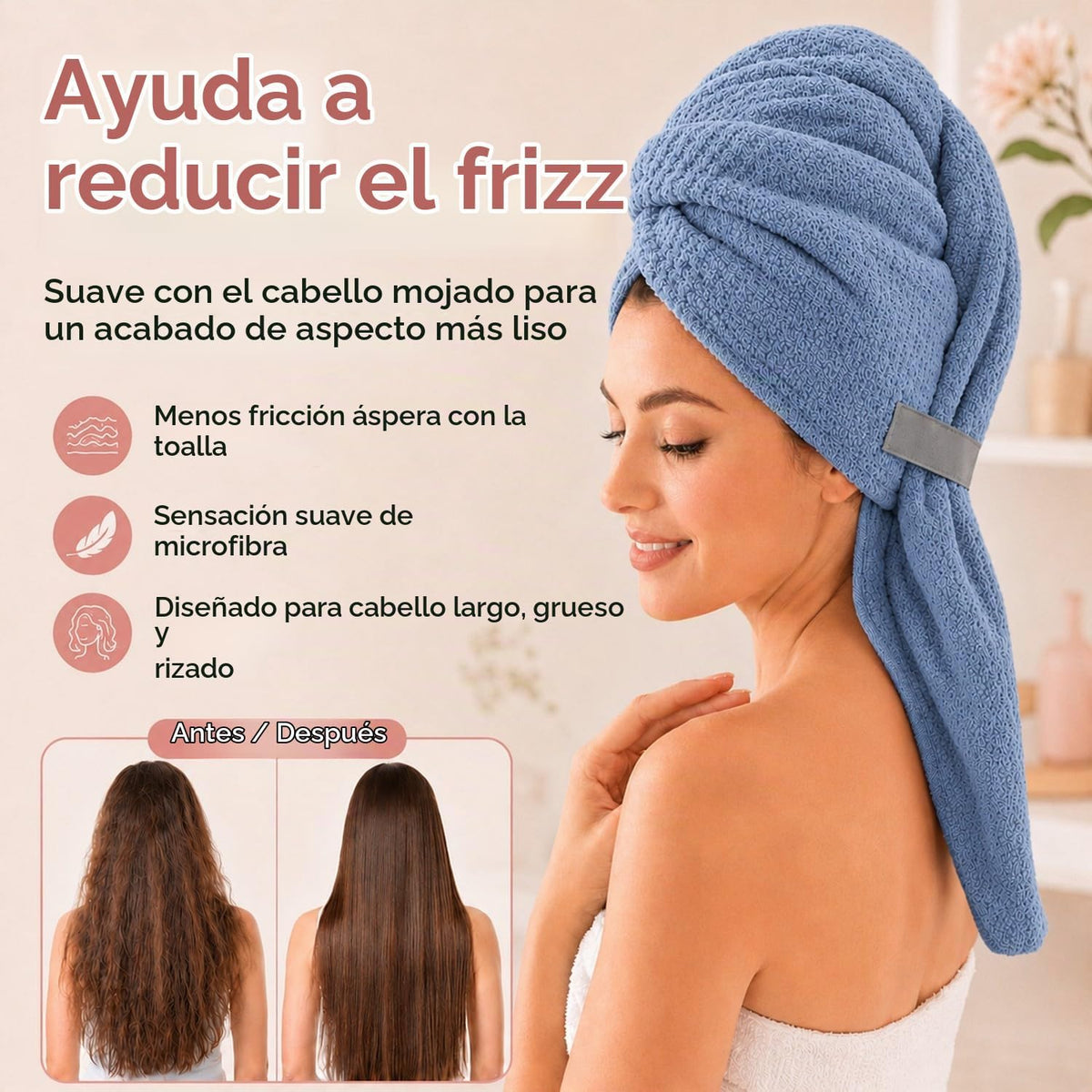 Toalla grande de microfibra para mujer, secado rápido y absorbente...