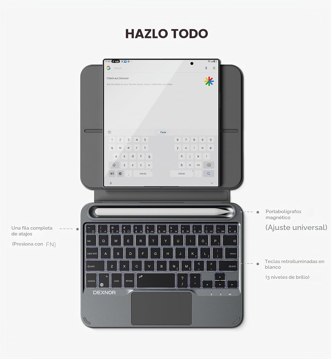 Dexnor Funda para teclado Samsung Galaxy Z Fold 8\/8 Ultra\/7\/6\/5...