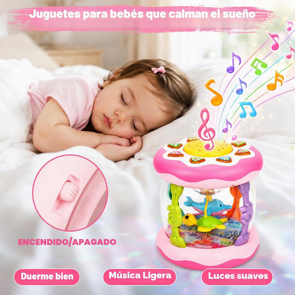 Juguetes para niñas de 0 a 6 meses: Proyector giratorio oceánico, j...
