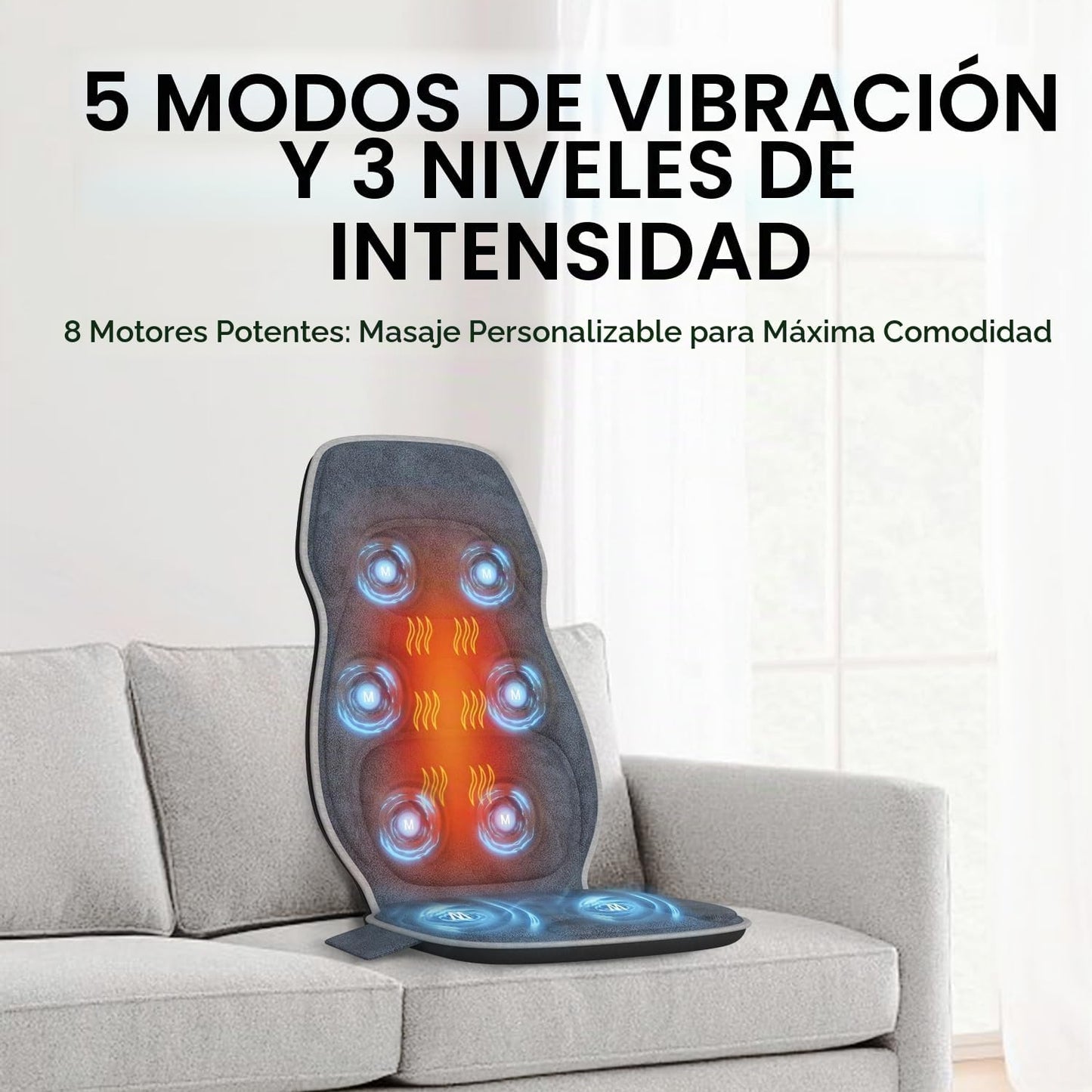 comrelax Masajeador de espalda con cubierta de tela de felpa suave,...