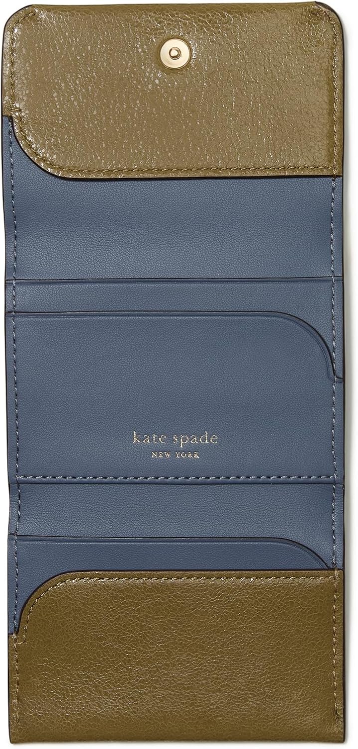 Kate Spade New York Tarjetero de cuero esmaltado Halo Cartera triple