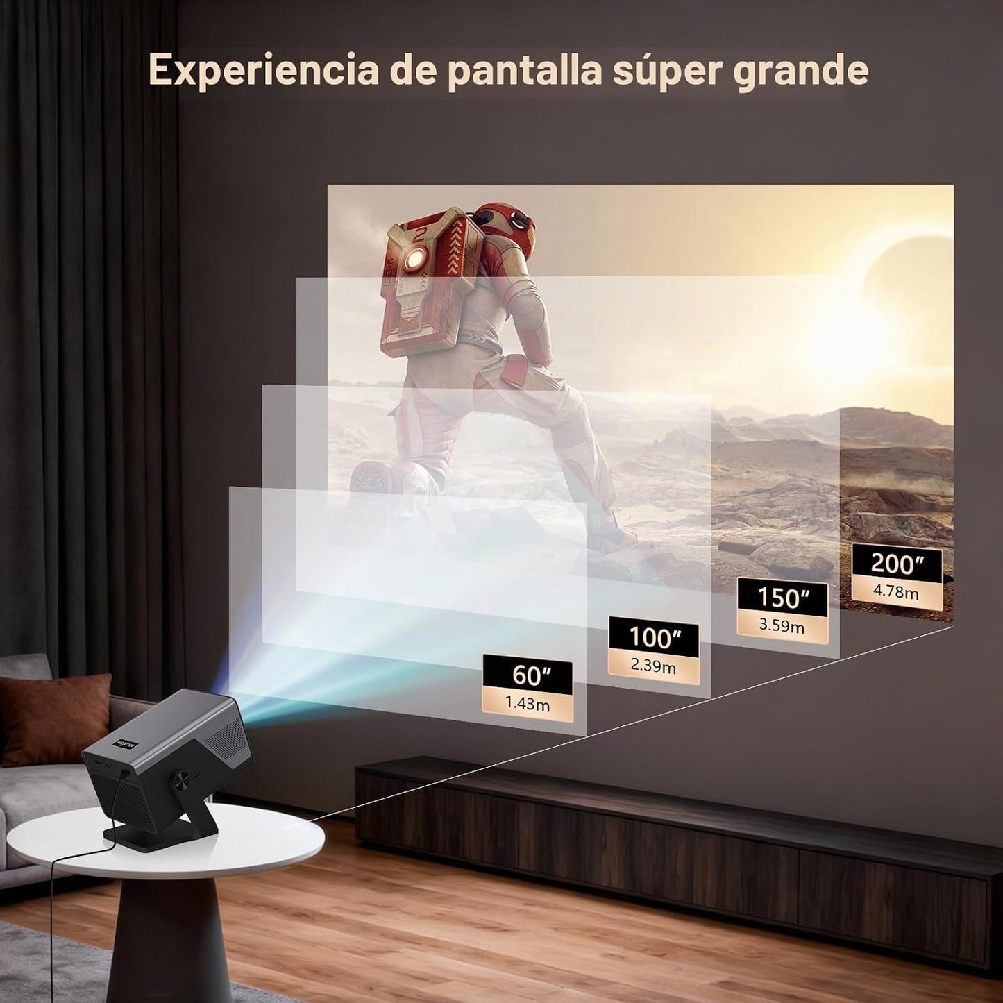 [Calibración visual 2000 ANSI\/AI\/Soporte 4K] Proyector inteligent...