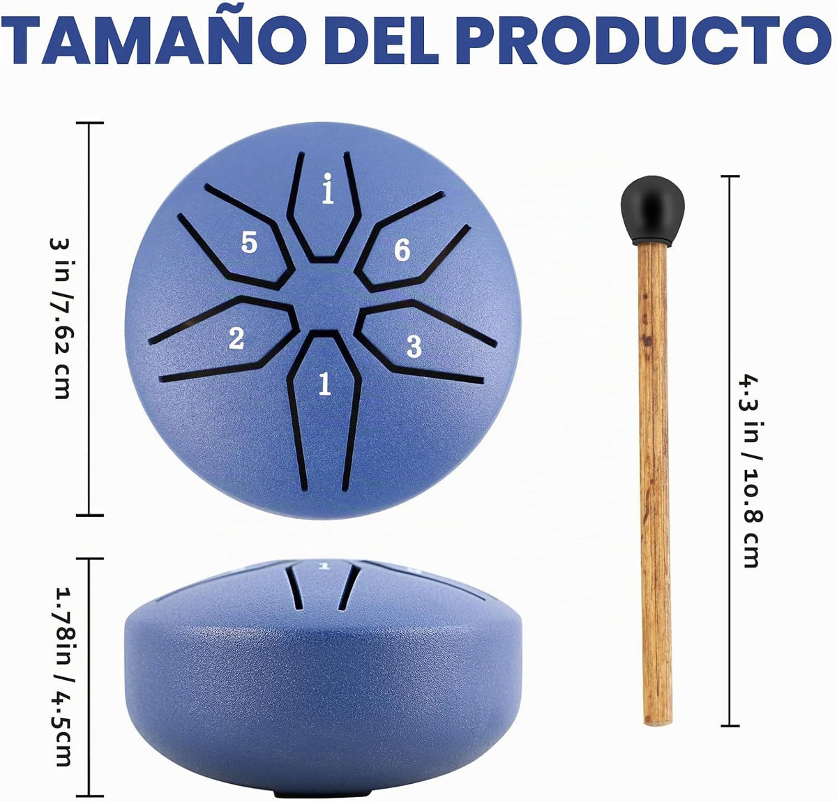 EASTROCK Mini Tambor de Lengua de Acero para Niños 3 Pulgadas 6 Not...