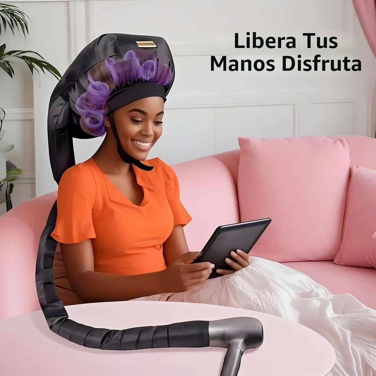 Capó de calefacción específico para rodillos de pelo, acorta el tie...