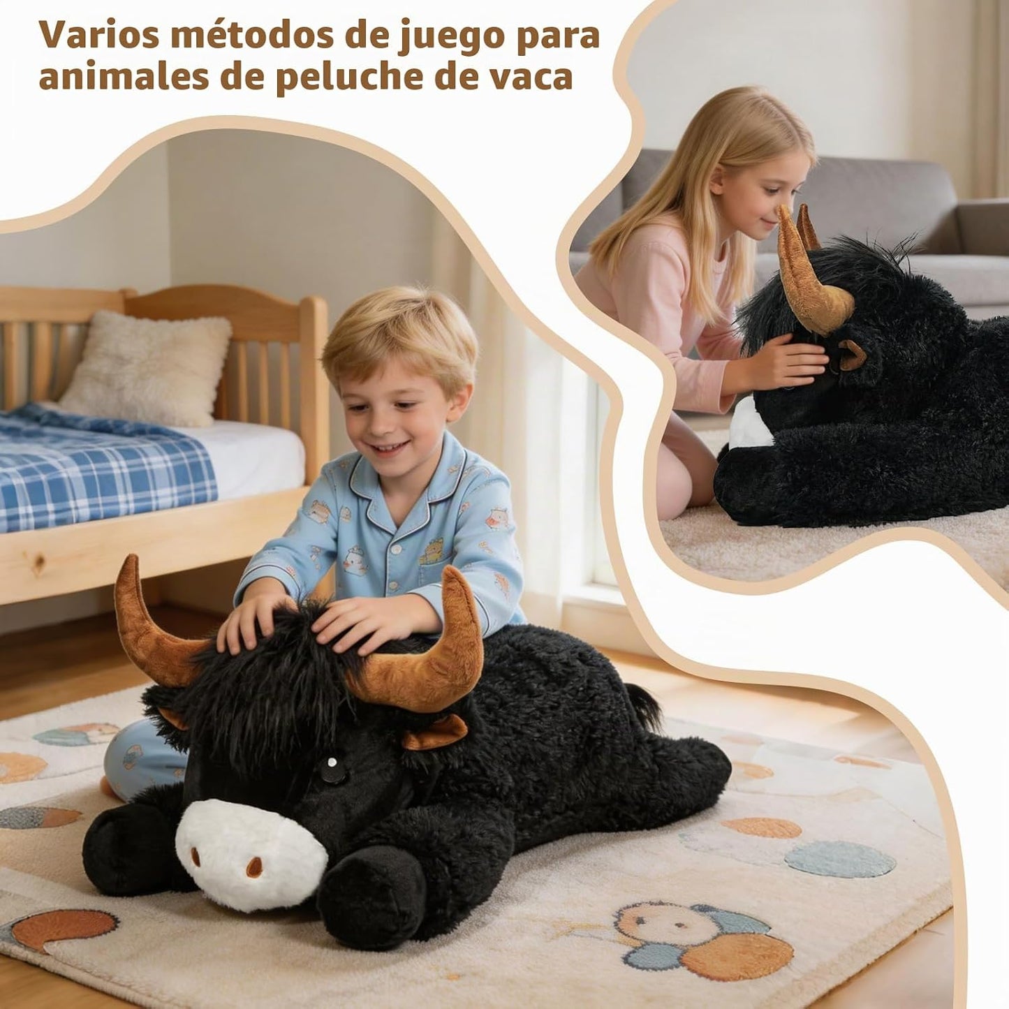 Ksidzas Peluche de vaca gigante de las tierras altas de 39 pulgadas...