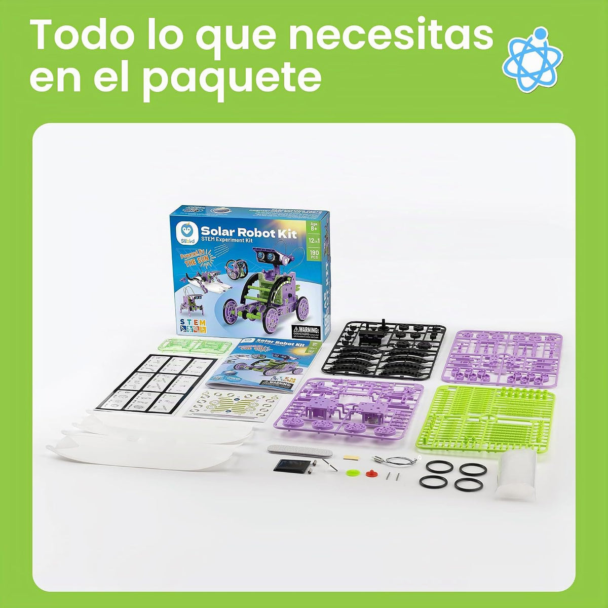 Sillbird Kit de robot de construcción solar, regalo STEM 12 en 1 pa...