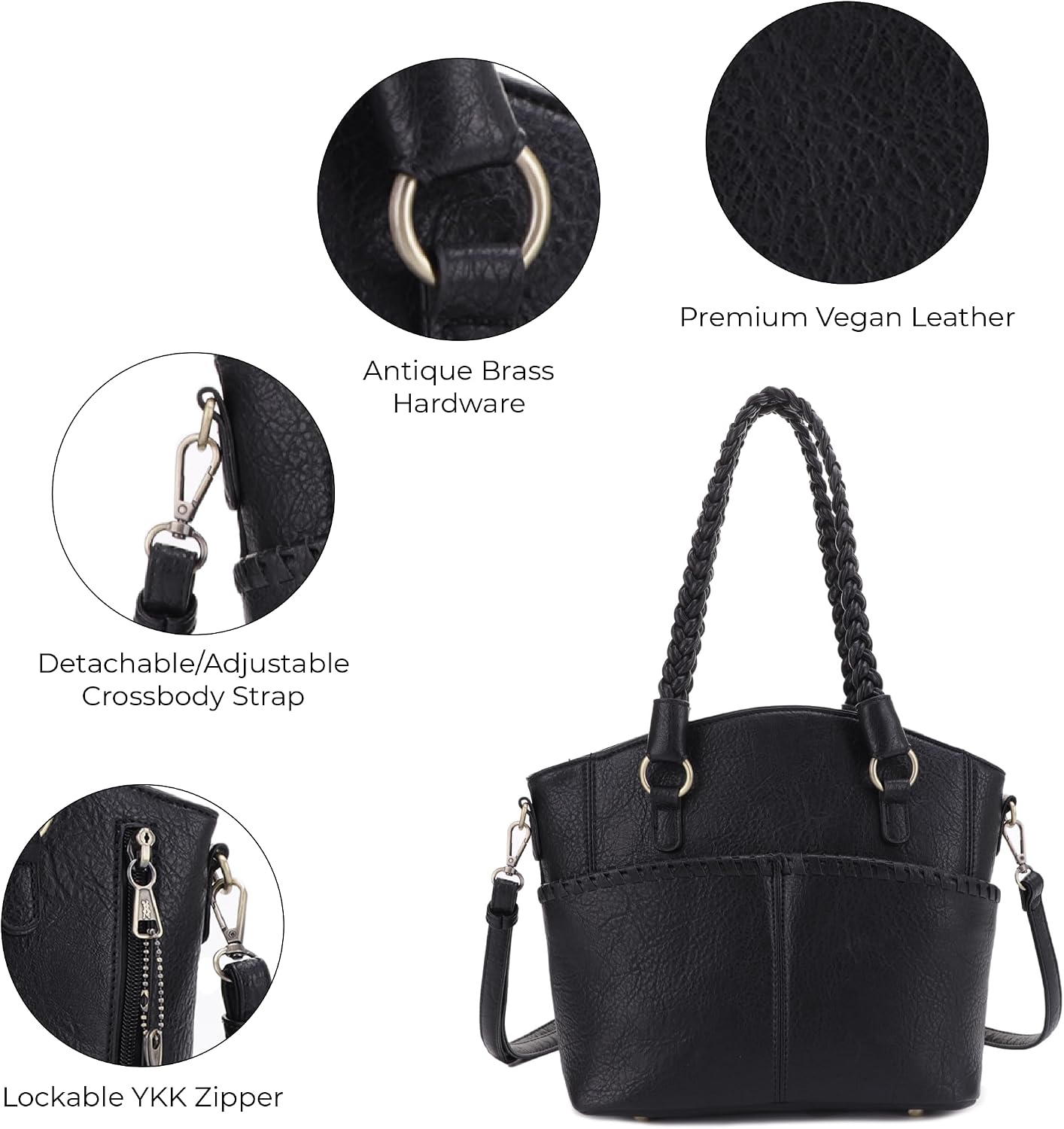 JESSIE &amp; JAMES Bella - Bolsas de mano ocultas para mujer con ce...