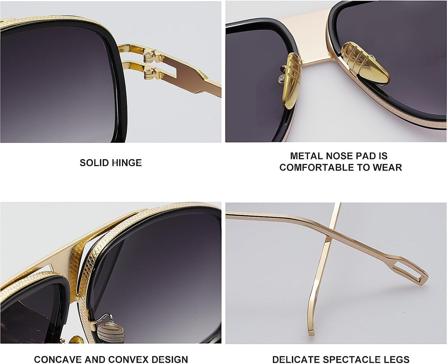 Tskestvy Gafas de sol de aviador de gran tamaño de los años 70 para...