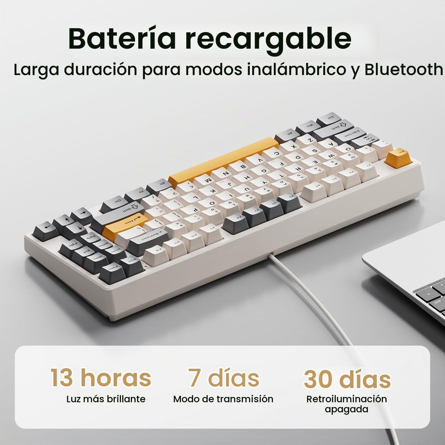 Kisnt Teclado mecánico inalámbrico, con junta montada con sonido cr...
