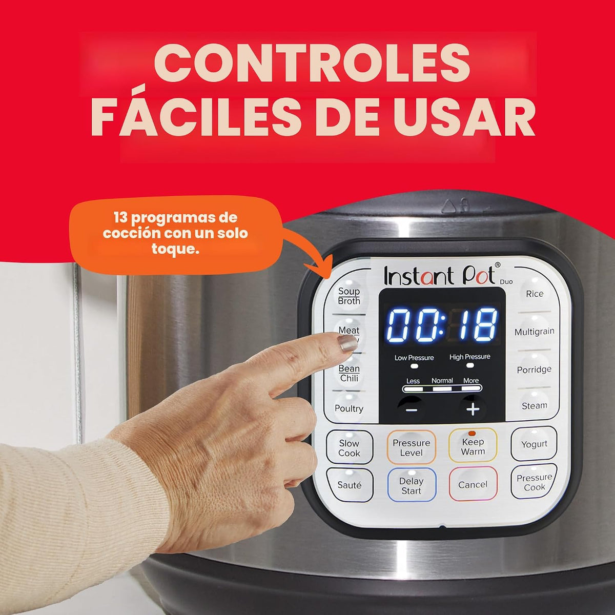 Instant Pot IP-DUO60, 6cuartos\/1000W - Olla a presión multifunción...