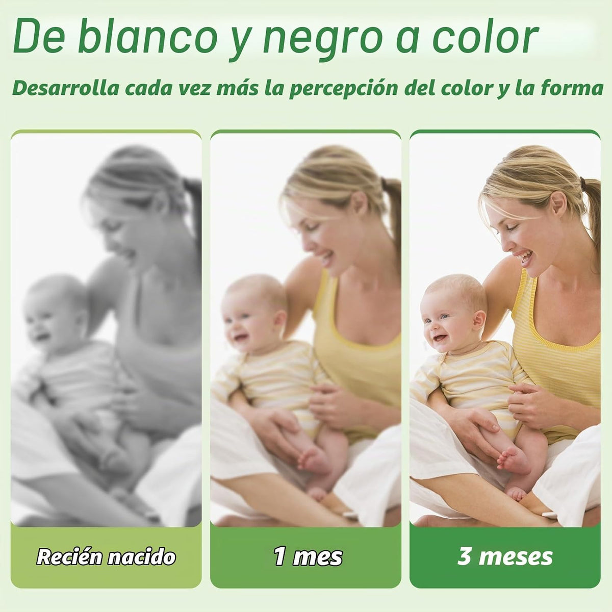 Yeeeasy Libro de bebé de alto contraste y juguete sensorial para 3...