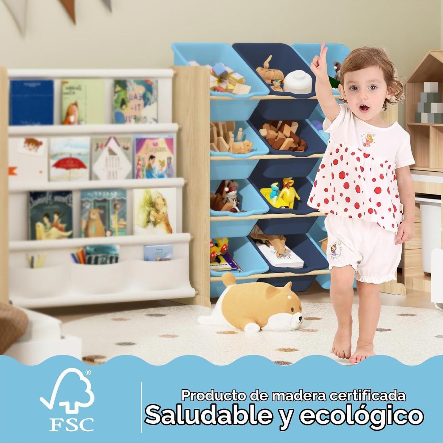 EXPERLAM Organizador de Almacenamiento de Juguetes para Niños - Alm...