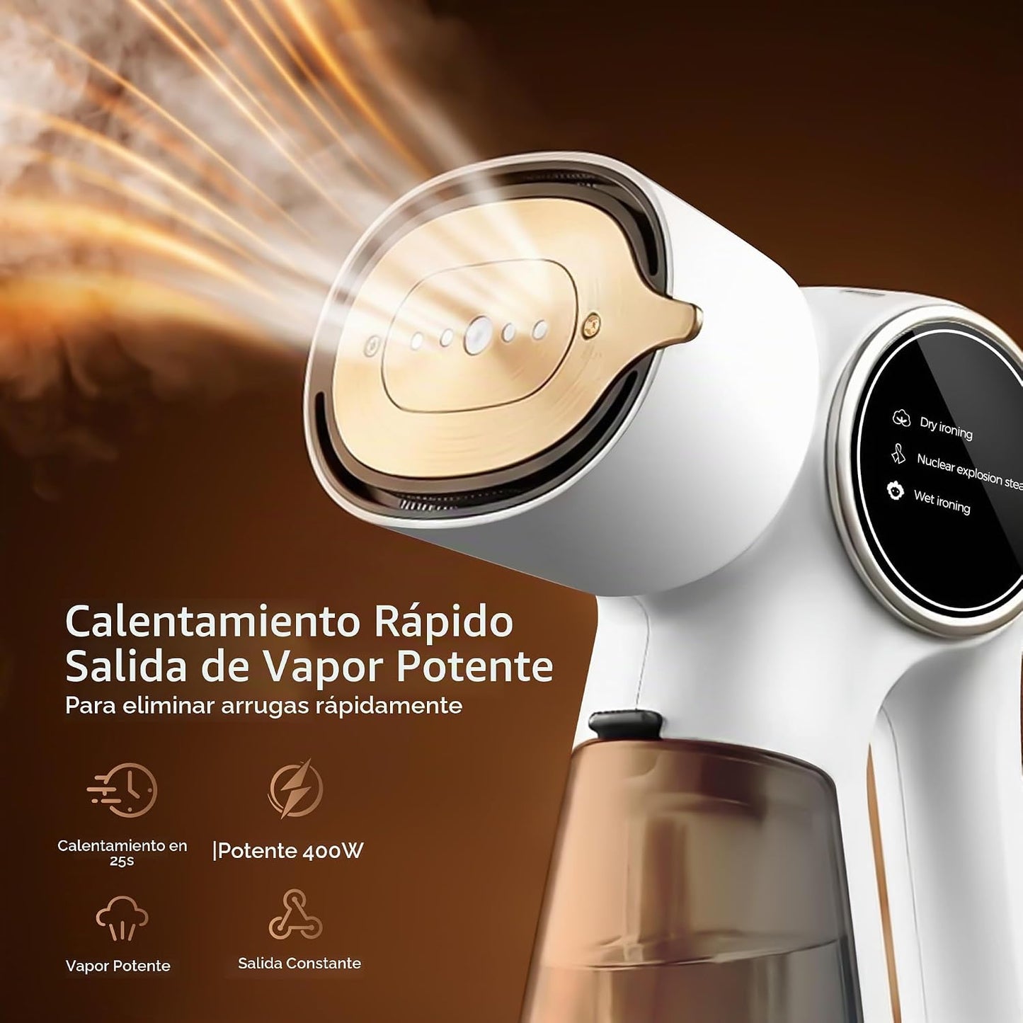 FULQULK Vaporizador para ropa, vaporizador de mano soporta colgar y...