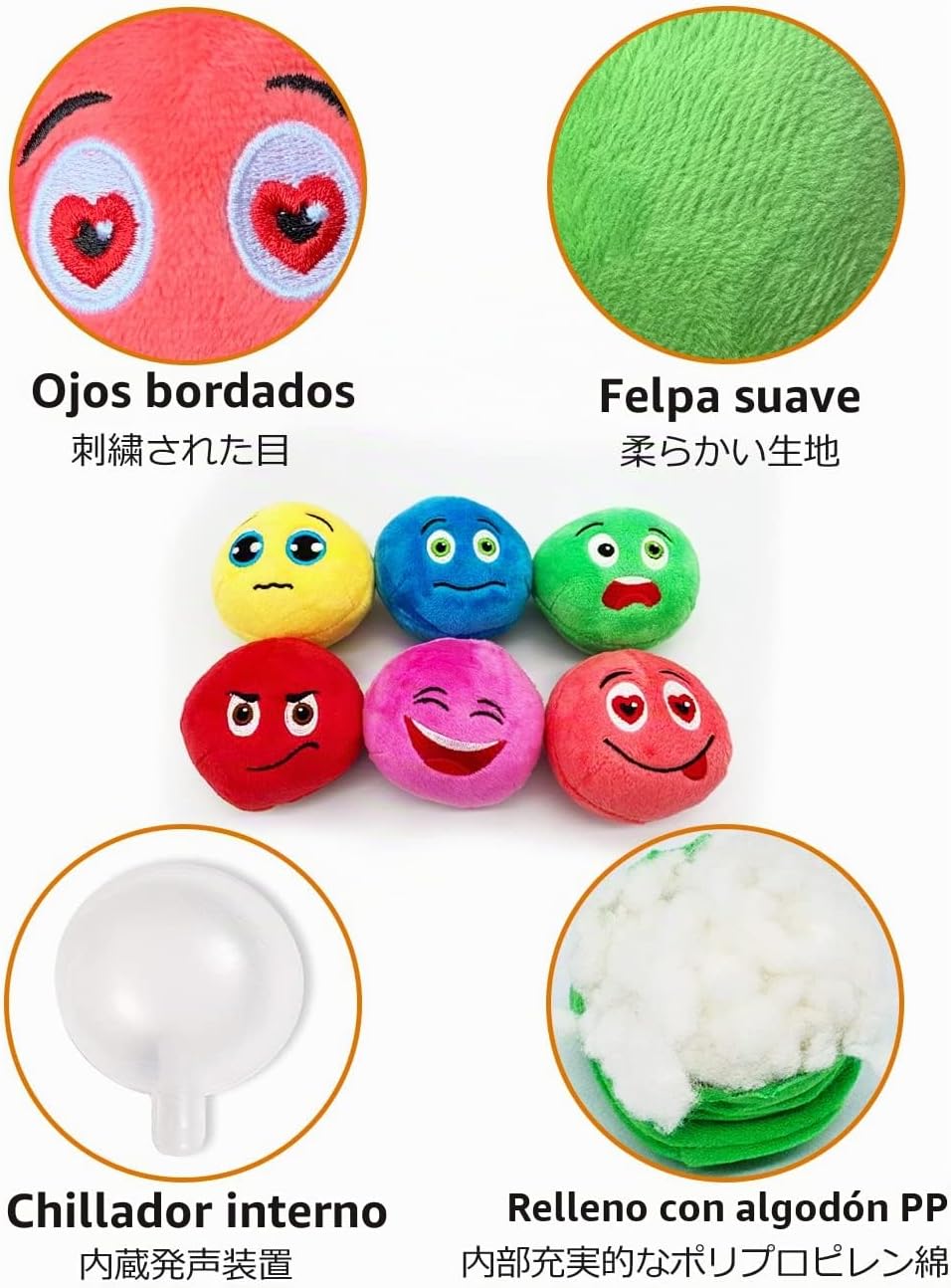 SCHITEC Juguetes chirriantes para perros, [6 unidades] Pelotas de f...
