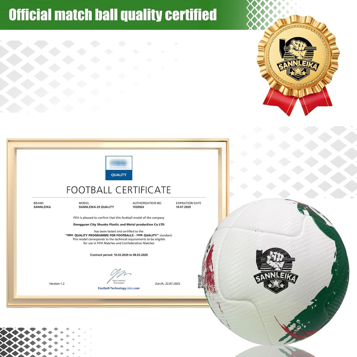 SANNLEIKA Storm Series - Pelota de fútbol profesional para principi...