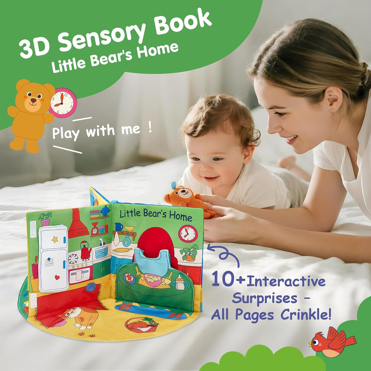hahaland Libros para bebés de 0 a 6 meses \u2013 3D Touch and Feel...