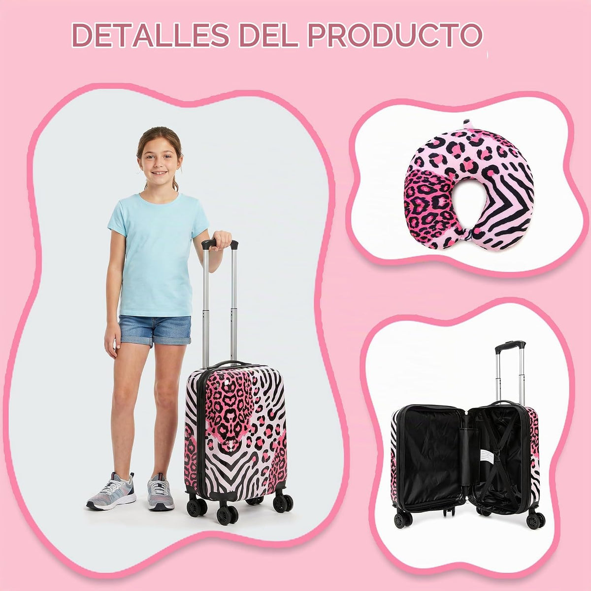 Esteemly Juego de equipaje de mano para niños grandes y mujeres, ma...