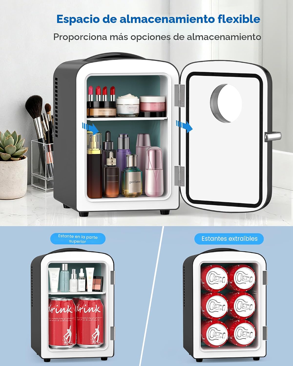 Electactic Mini refrigerador de 4L\/6 latas para encimera de dormit...