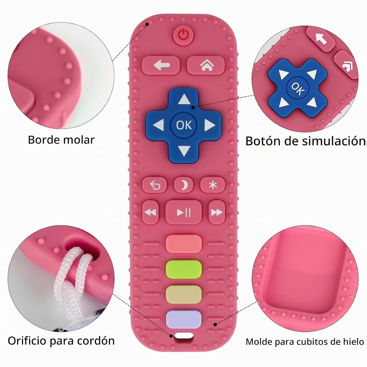 Juguete del mordedor del bebé para los bebés 3-24 meses TV Control...