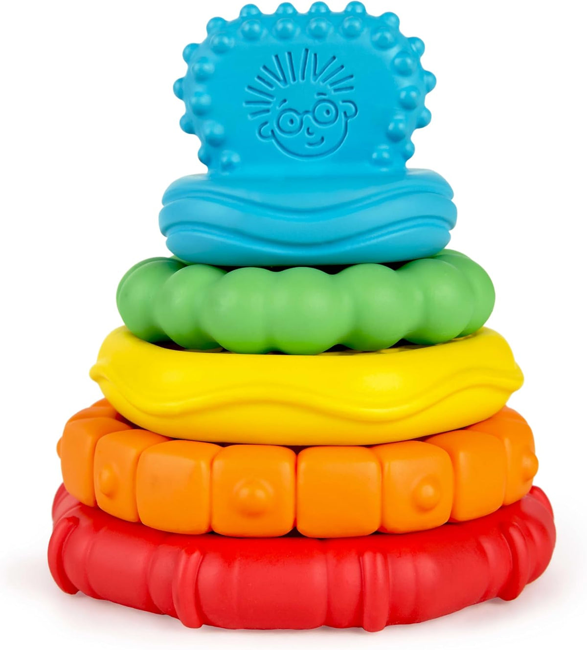Baby Einstein Stack &amp; Teethe - Juego de 5 mordedores multitextu...