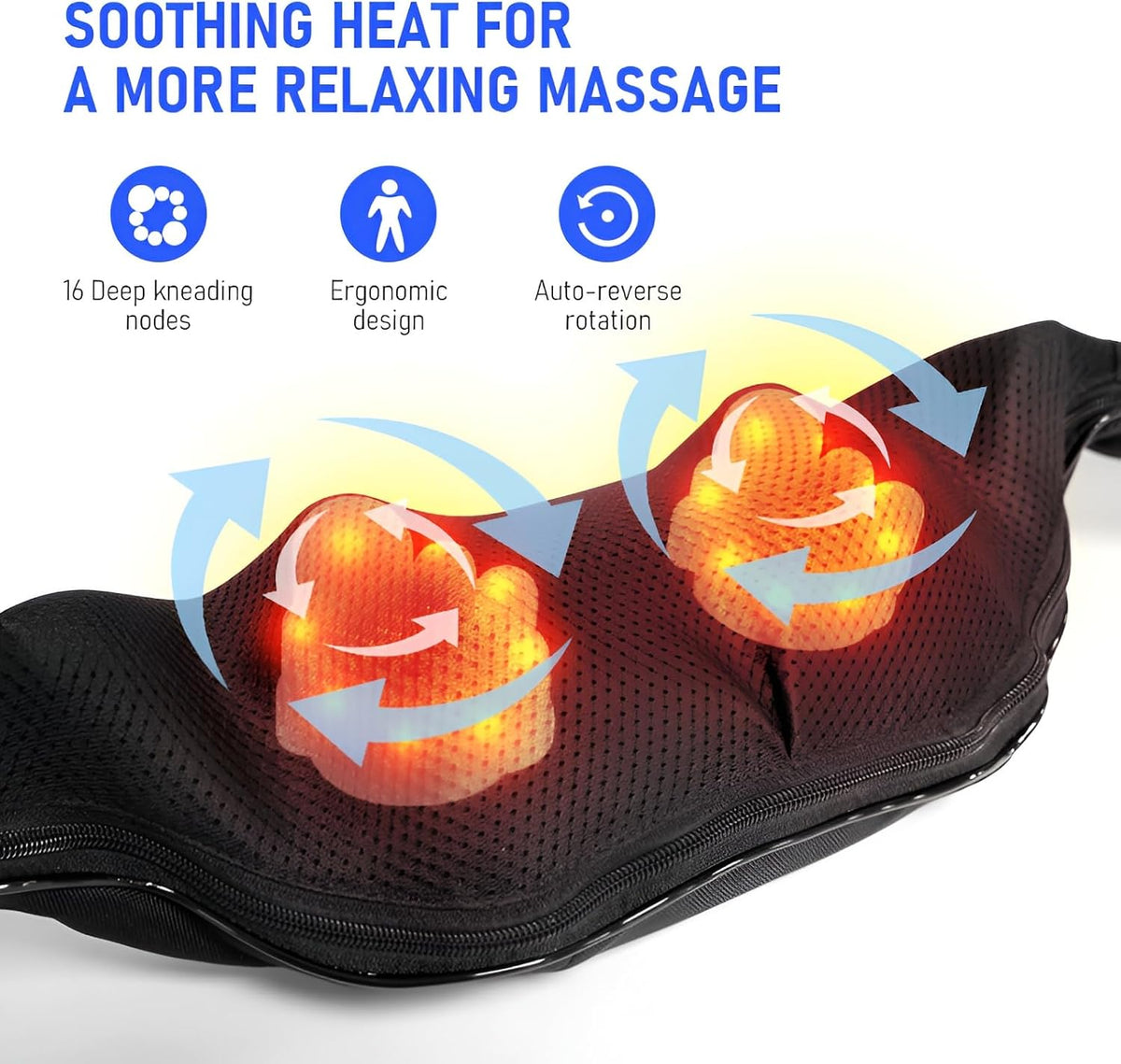 EAshuhe Masajeador de cuello inalámbrico con calor, masajeador de e...