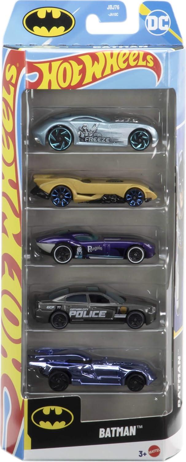 Hot Wheels Batman Juego de Coches 5-Pack, Conjunto de 5 Vehículos T...