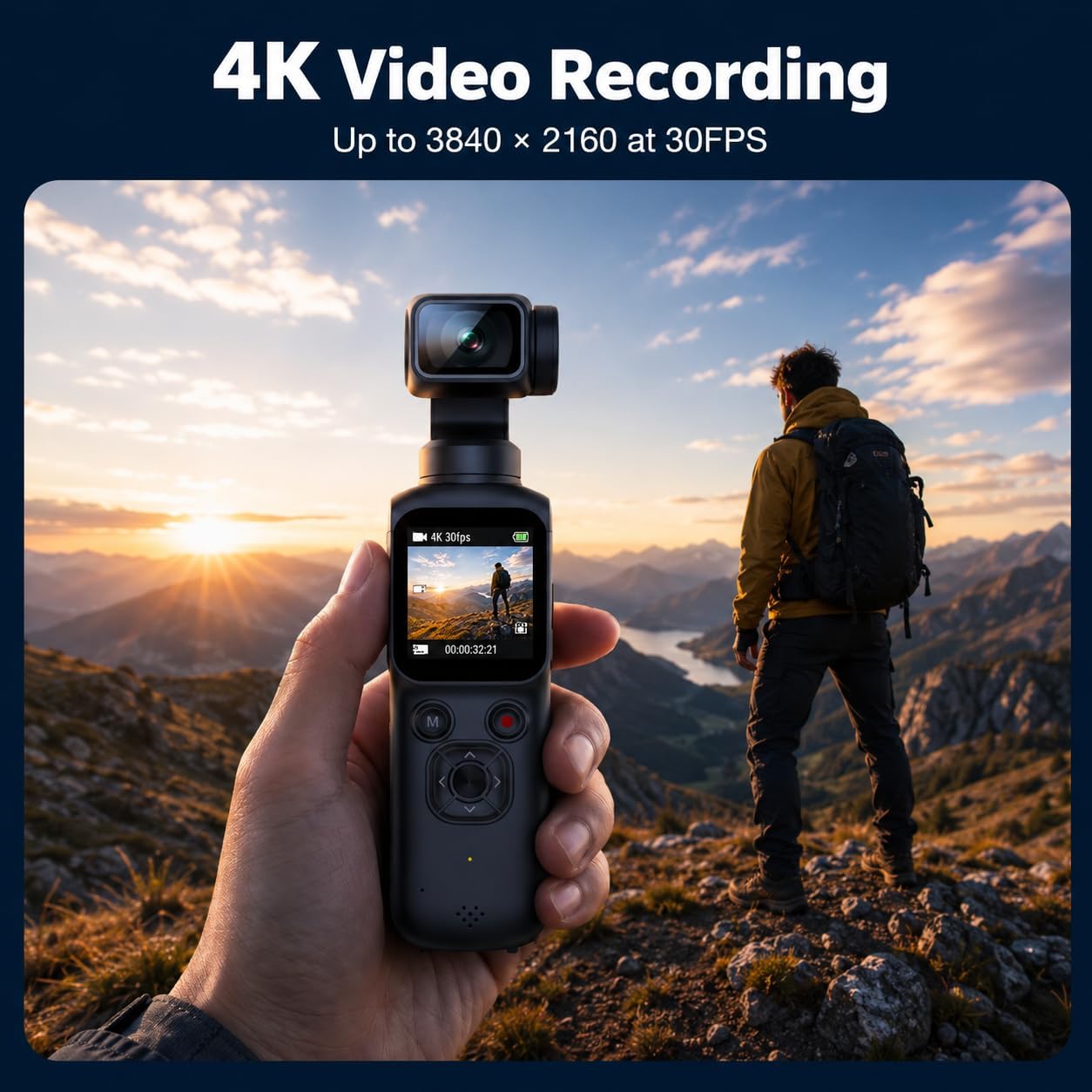 VETEK Cámara de vlogging 4K, cámara digital de bolsillo de 75MP con...